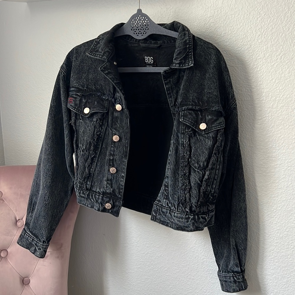 Urban outfitters cropped denim jacket